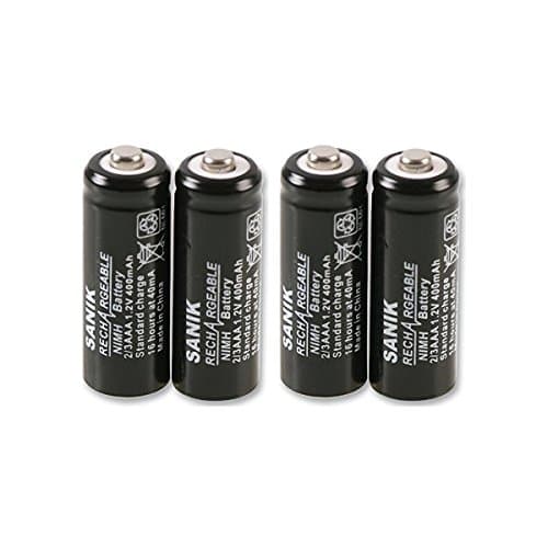 Original Sanik® Rechargeable 2/3AAA 400mAh 1.2V NiMH Cordless Phone Batteries For iDECT X1 & iDECT X1i Telephones and Solar Lights(4 Pack)