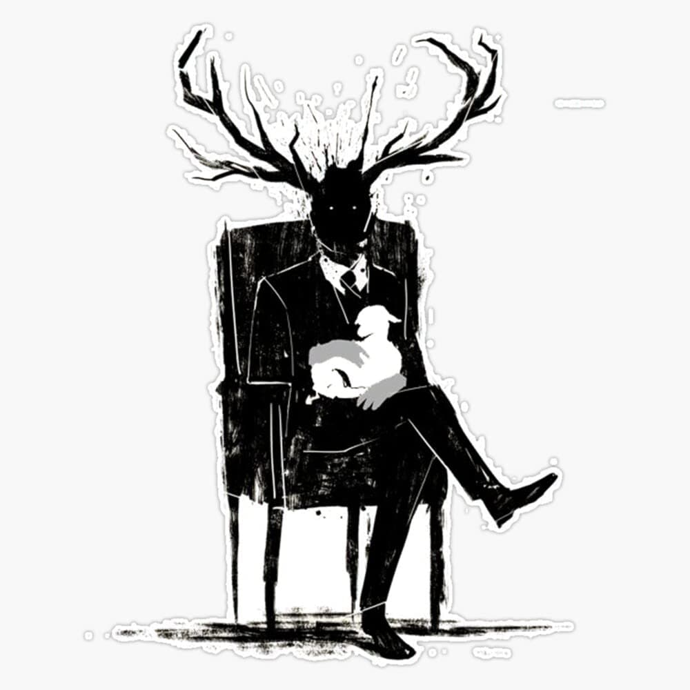 Hannibal Lecter NBC Stag Antlers Lamb Bumper Sticker Vinyl Decal 5 inches
