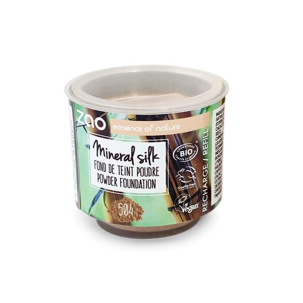 Zao – Refill – Mineral Powder – Mineral Silk – No. 504 / Neutral Beige – 13.5 g