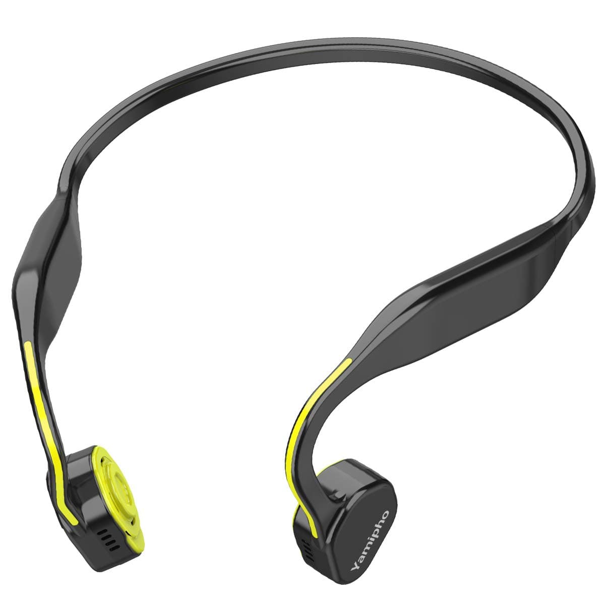 Yamipho Bone Conduction Headphones Wireless Sweatproof Open Ear Headphones Bluetooth 5.0 Stereo Bone Conducting Earphones Sports Headset for Cycling Running Gym (Yellow)