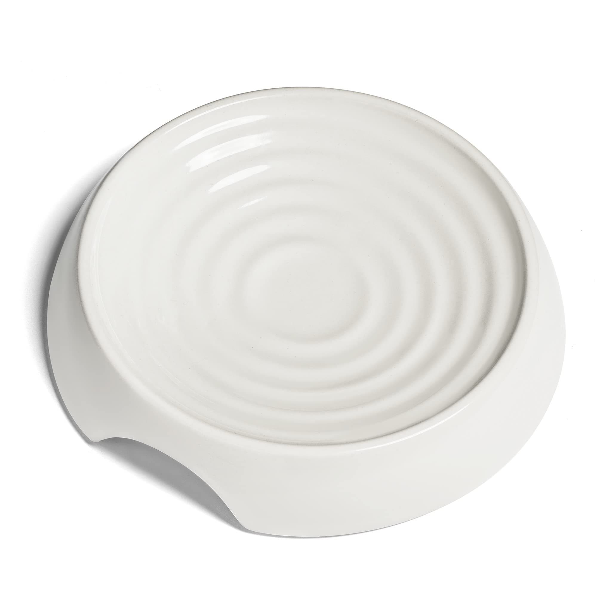 CatGuru Cat Bowls, Whisker Friendly Food Bowl for Indoor Cats, Reliefs Whisker Fatigue, Wide Kitten Dish, Non Slip Pet Dishes, Shallow Pet Plates (Ceramic, White, (Pack of 1))