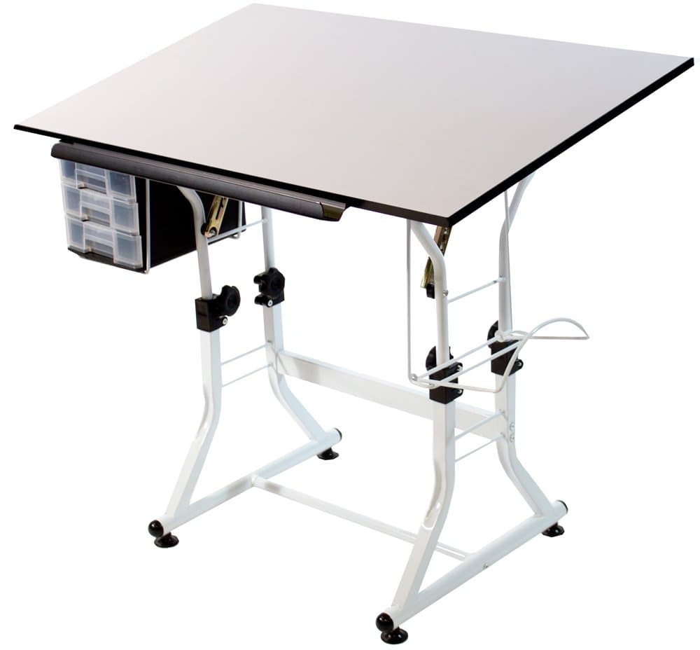 Martin Ashley Creative White Table, 35.5" W x 23.5" D Top, 1 Each (U-DS92A)
