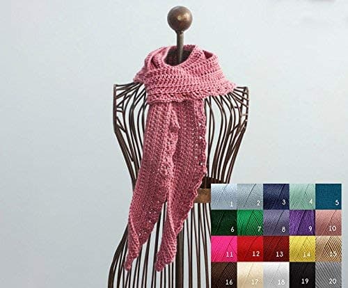 Hand Crocheted Soft Skinny Scarf with Ruffle