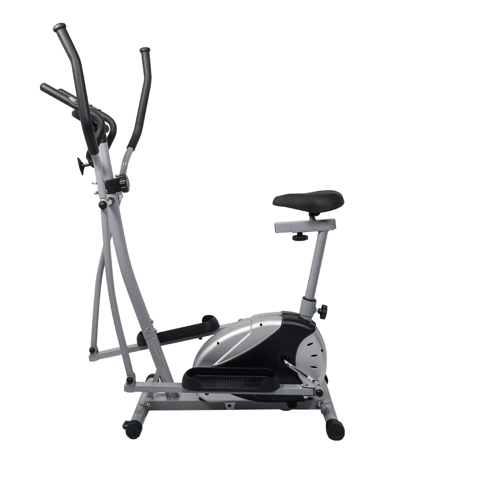 SKY LAND Magnetic Exercise Bike, Elliptical Cardio Fitness Machine for Home with 8-Level Resistance, Adjustable Seat, Digital Monitor & Pulse Sensors – Black/Grey EM-1532