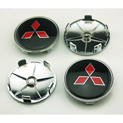 4pcs W025 68mm Car Styling Accessories Emblem Badge Sticker Wheel Hub Caps Centre Cover Black MITSUBISHI LANCER PAJERO OUTLANDER ASX Galant Eclipse Spyder