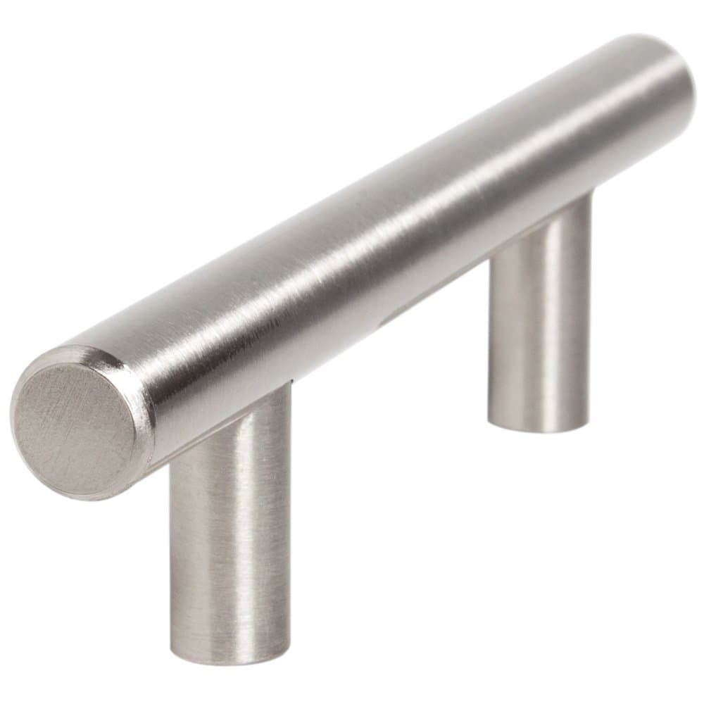 Aviano Cabinet Hardware Euro Style Bar Handle Pull - 3" Hole Centers, 5-3/8" Overall Length SS Finish - 25 Pack