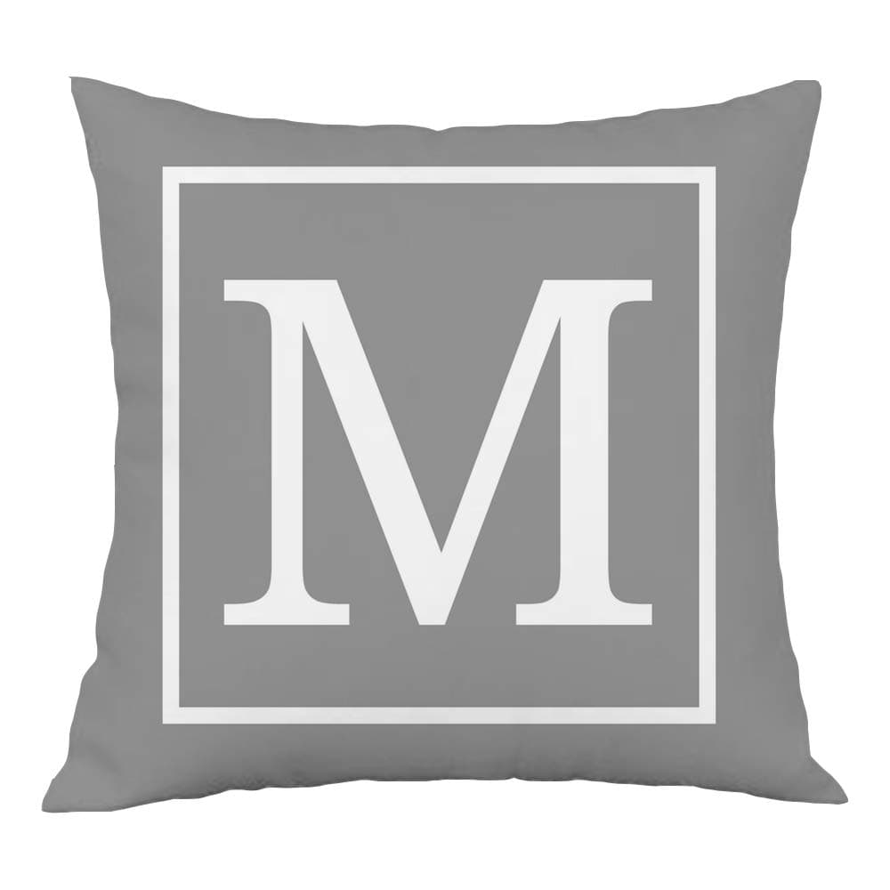 Hangood Alphabet Letter M Cushion Cover 18x18 Soft Plush Throw Pillow Covers 45cm x 45cm M