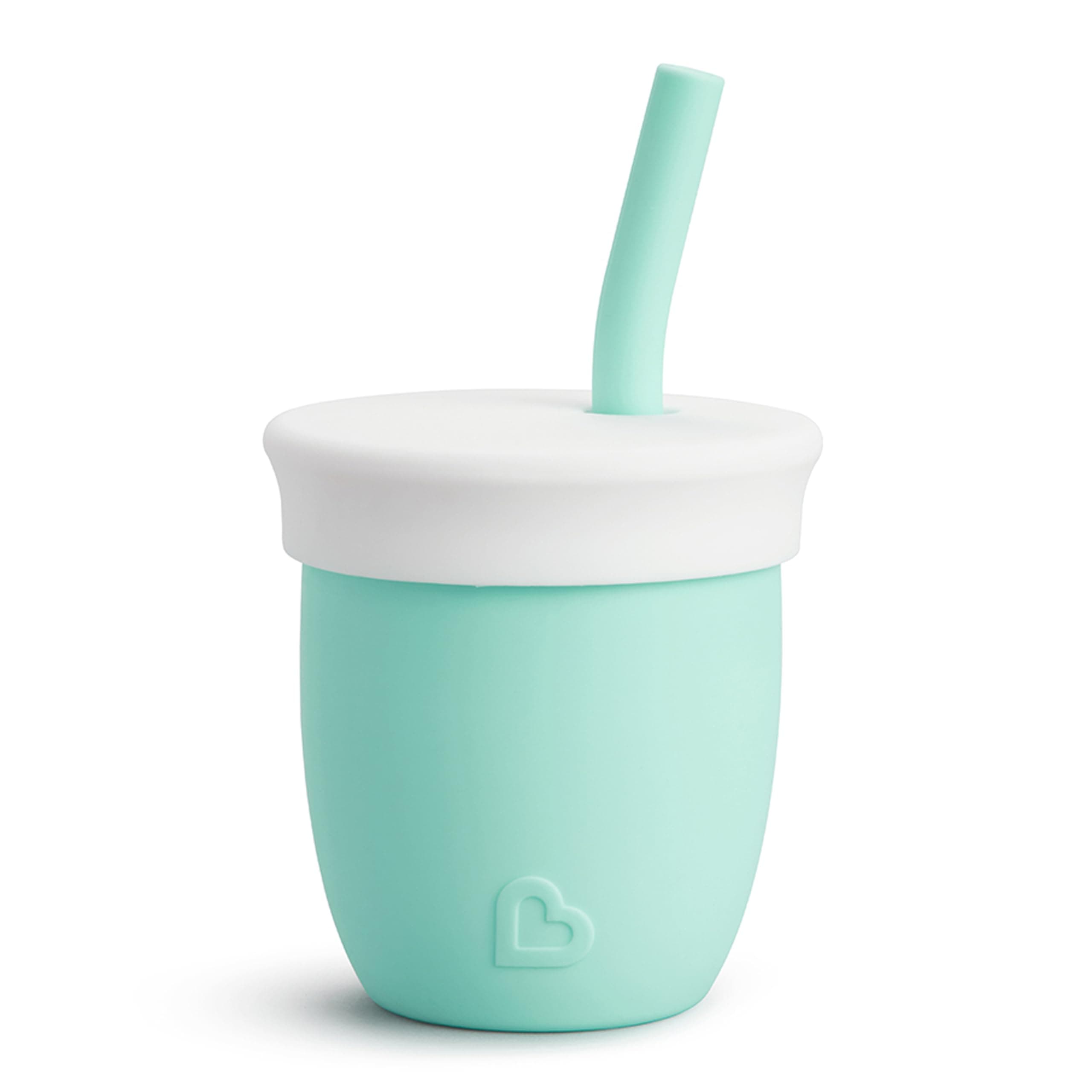 Straw Cup with Removable Lid, for Babies and Toddlers 6 Months and Up, 4 Ounce, Silicone, Mint