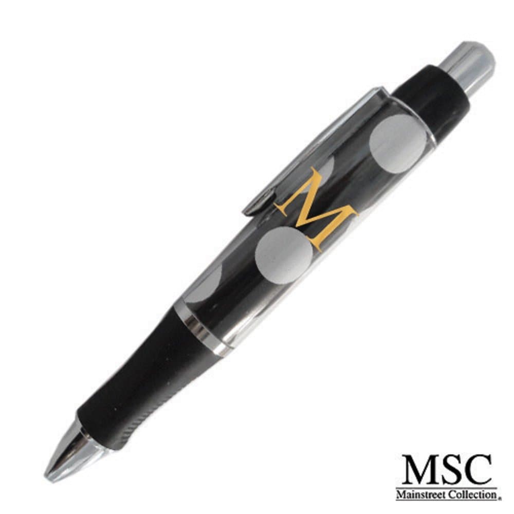 Mainstreet Collection DOTS Monogram Rollerball Black Ink Pen - LTR M