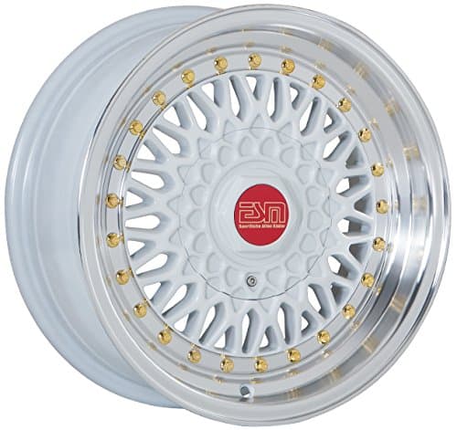 ESM-002R Wheels Rims White Machined Lip 15x7 15" 4x100 5x100 +15 cb 57.1 ESM Wheels