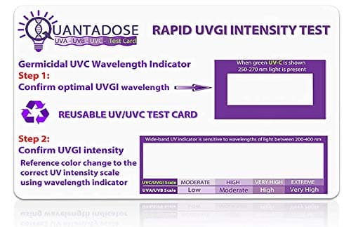 2nd Gen QuantaDose UVC Light Test Card with (WPV) Word Power Visibility Technology