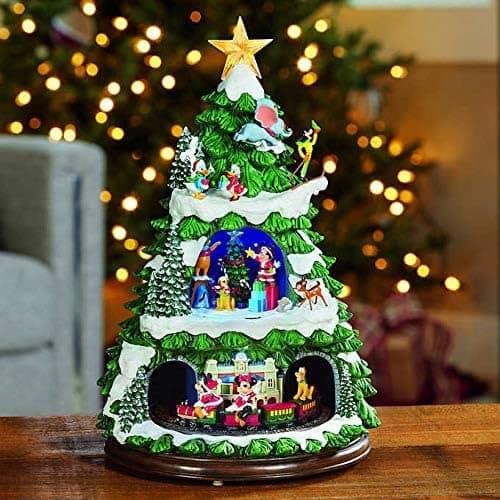 FCV Festive Disney Characters Animated Christmas Tree with Music for Indoor Christmas Holiday Decor