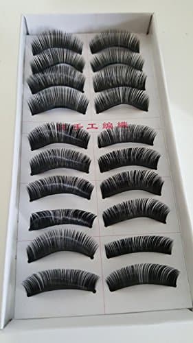 Taiwan 10 pairs Reusable Long Thick Even Crossover Natural Soft False Eyelashes Fake Eye Lash for Makeup Cosmetic #198