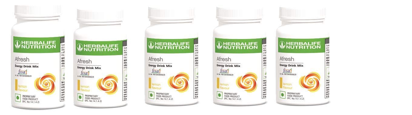 Nutrition Afresh Energy Drink Mix, Lemon, 50 g - Pack of 5