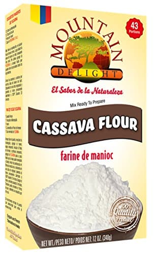 Cassava Flour by Mountain Delight (farine de manioc, yuca flour or starch) All natural no addititives. 12oz - 2 PACK