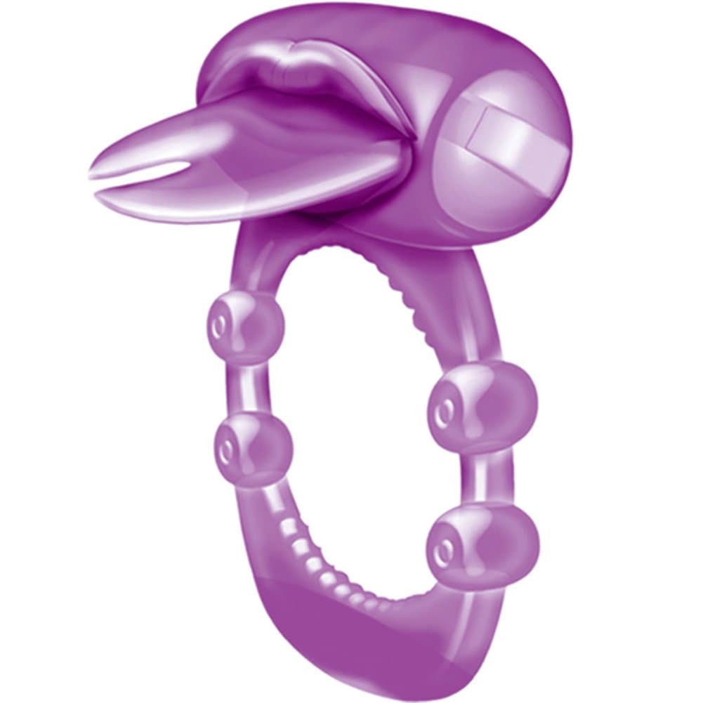 Waterproof Vibrating X-treme Vibe Forked Tongue Pleasure Ring - Purple