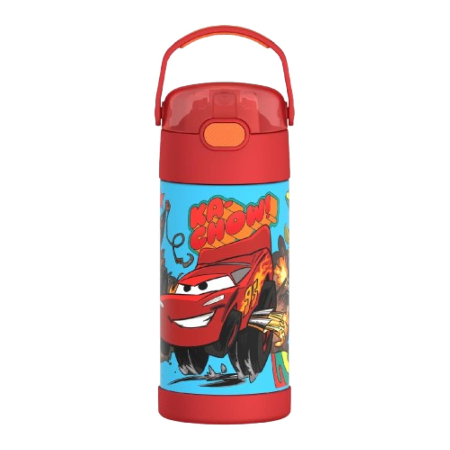 THERMOS FUNTAINER 12oz Stainless Steel Vacuum Insulated Kids Straw Bottle Car