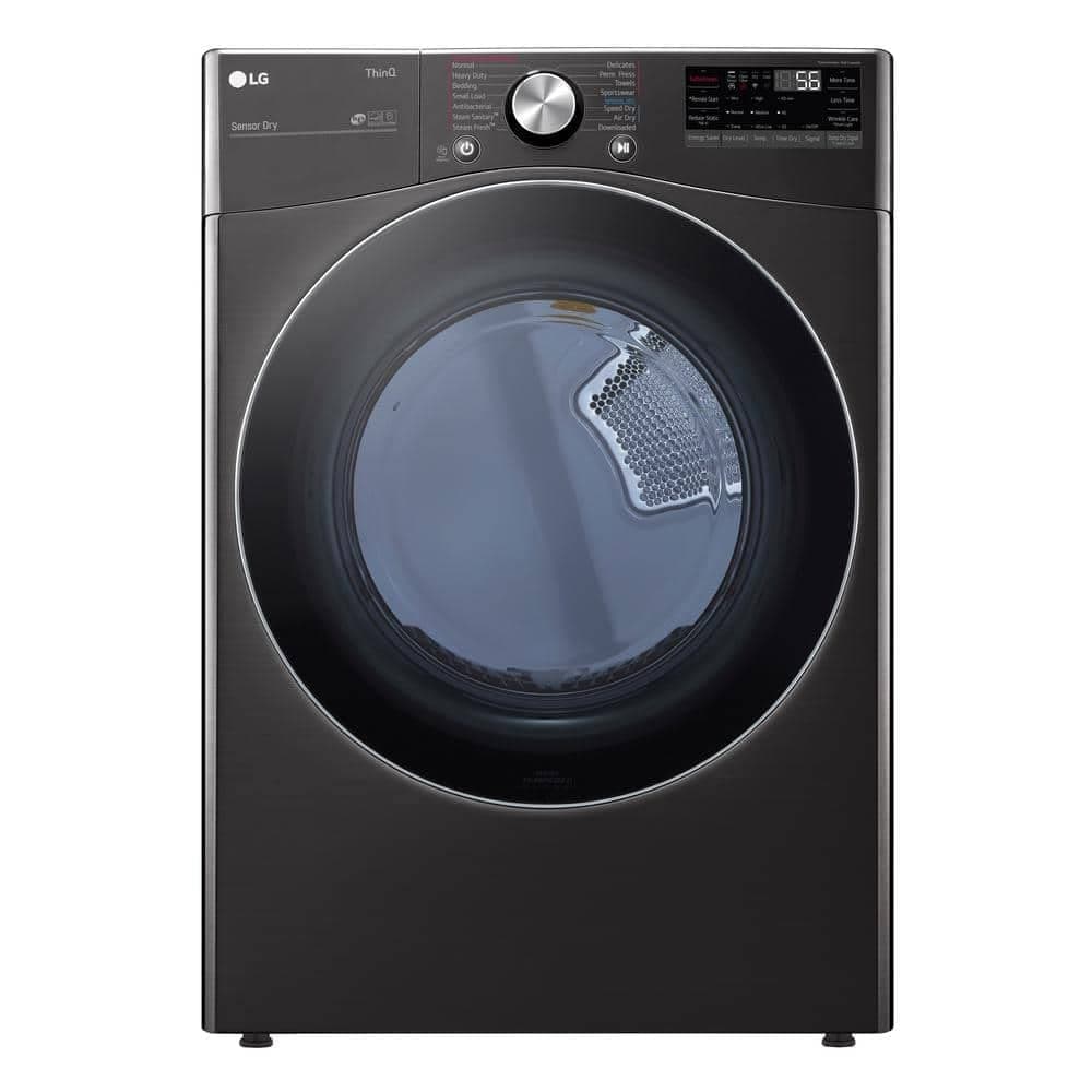 DLEX4200B 7.4 cu. ft. Ultra Large Capacity Smart Wi‑Fi Enabled Front Load Dryer in Black Steel with TurboSteam and Built‑in Intelligence