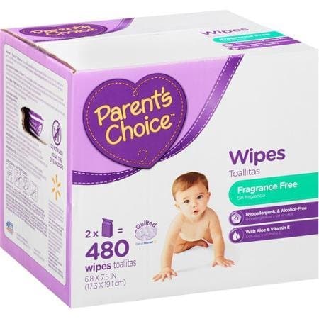Parent Choice Baby Wipes with Reseal Packs, 480 Sheets