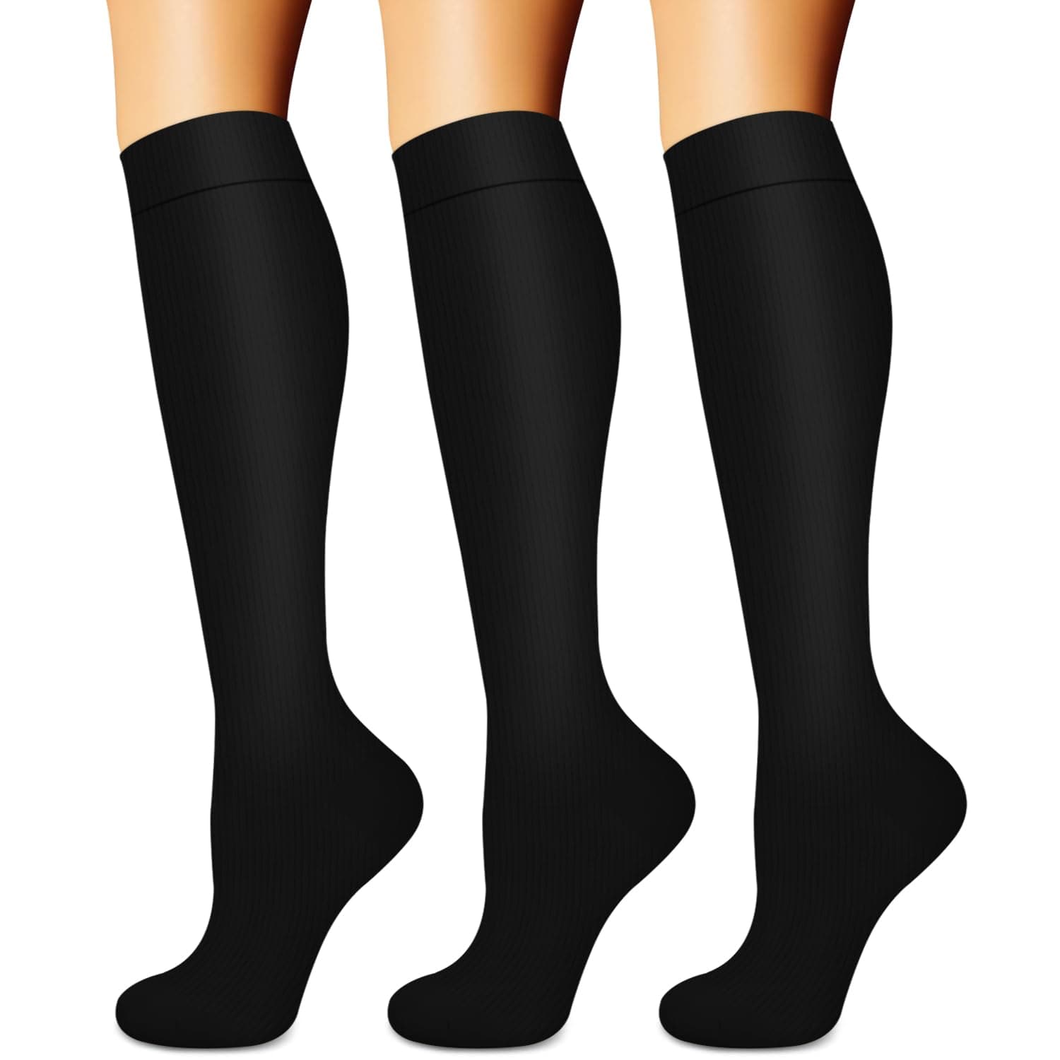 Copper Compression Socks Women & Men Circulation(6 pairs) - Best for Running, Nursing, Hiking, Recovery & Flight Socks