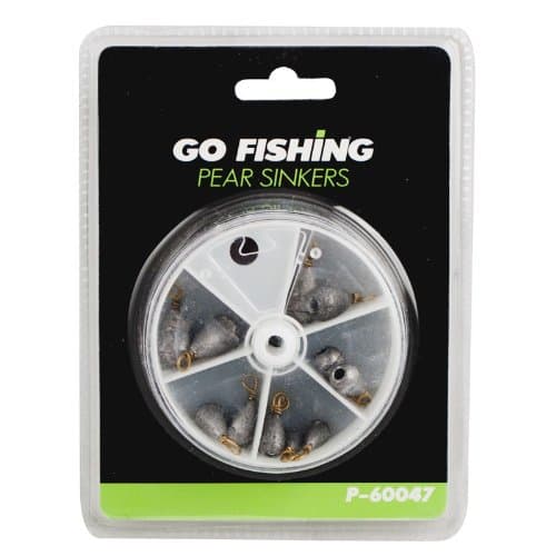 Go Fishing 12 Pear Sinkers. Ideal for All Types of Sea and River Bed Fishing Can Be Used As a Plumb