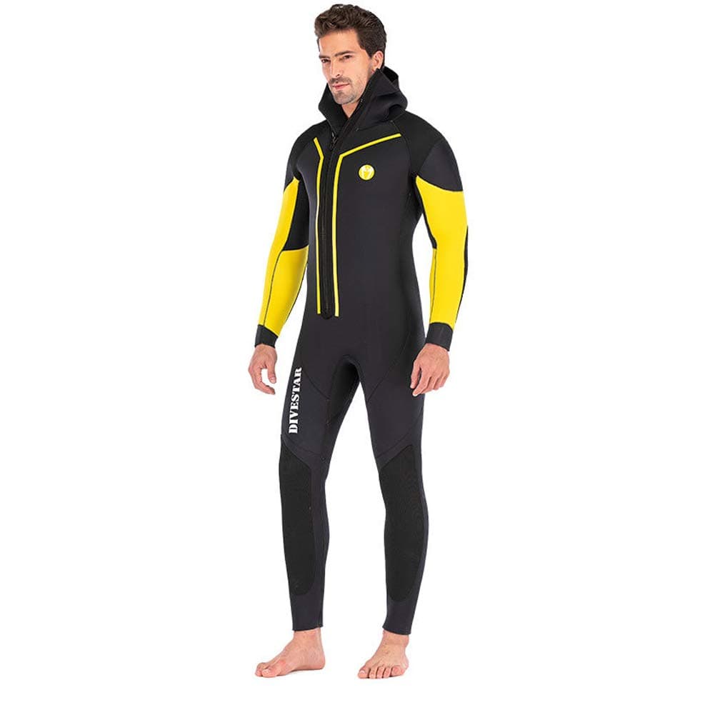 Huanxin Mens Wetsuits 7Mm Neoprene Wetsuit, Full Body Diving Suit Front Zip Scuba Diving Wetsuit,M