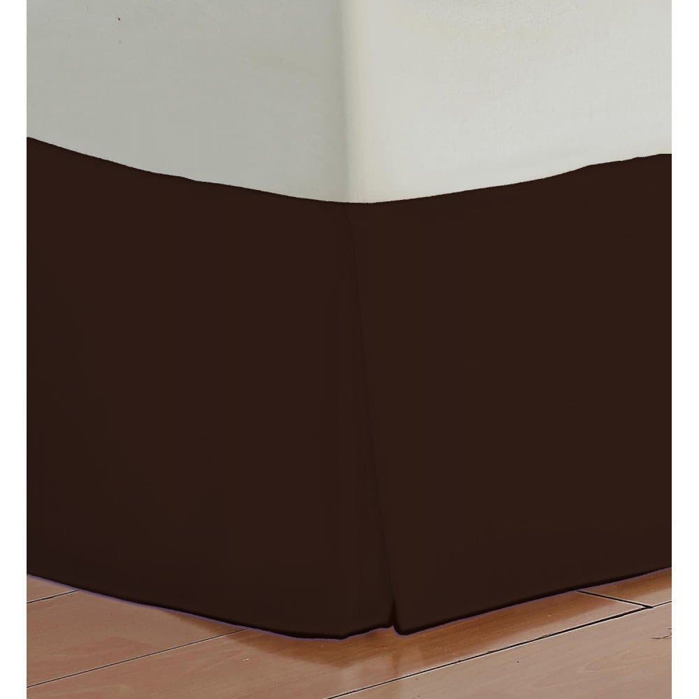 100% Egyptian Cotton 400 TC 10 Inch Fall Bed Skirt Solid Pattern All Sizes & Colors (King, Chocolate)