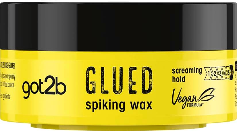 got2b Glued Spiking Wax 75 ml, Spiking Wax with Ultra Strong Hold, For Moldable, Tough Looks, With Screaming Hold, Vegan Formula