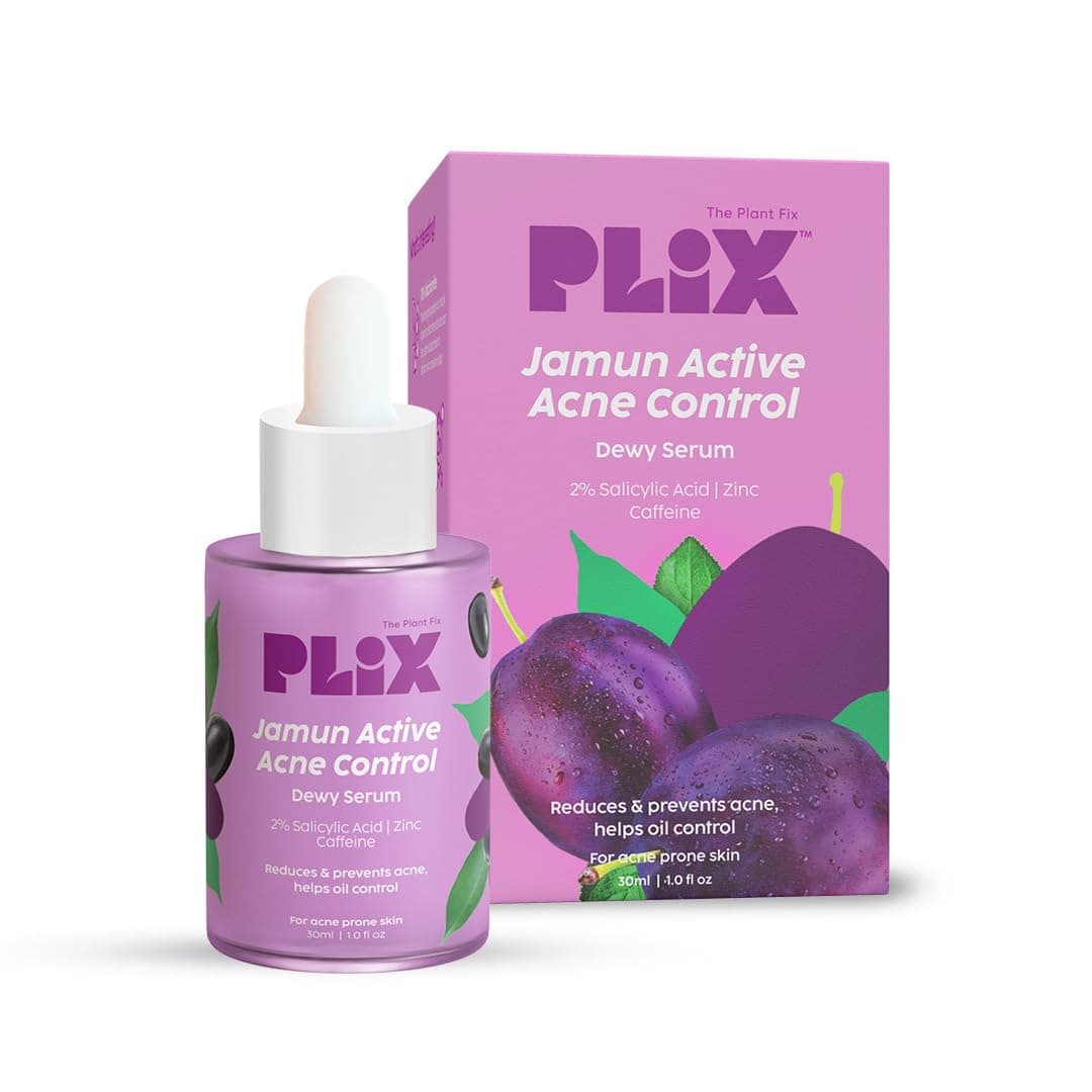 PLIX - THE PLANT FIX 2% Salicylic Acid Jamun Active Acne Control Dewy Serum 30 ml for Active Acne & Dark Spot Reduction with Caffeine for Breakout Control (Pack of 1)