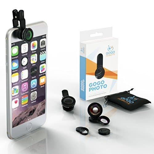 GoGo Robots Lens Kit for iPhone, Android, All Smartphones, (Black) Fisheye, Macro & Wide Lenses are Extremely Sturdy & Easy to Use!