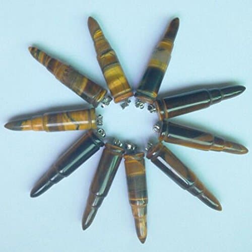 High Quality Natural Tiger Stone Pendulum Bullet Pendants 10Pcs/Lot
