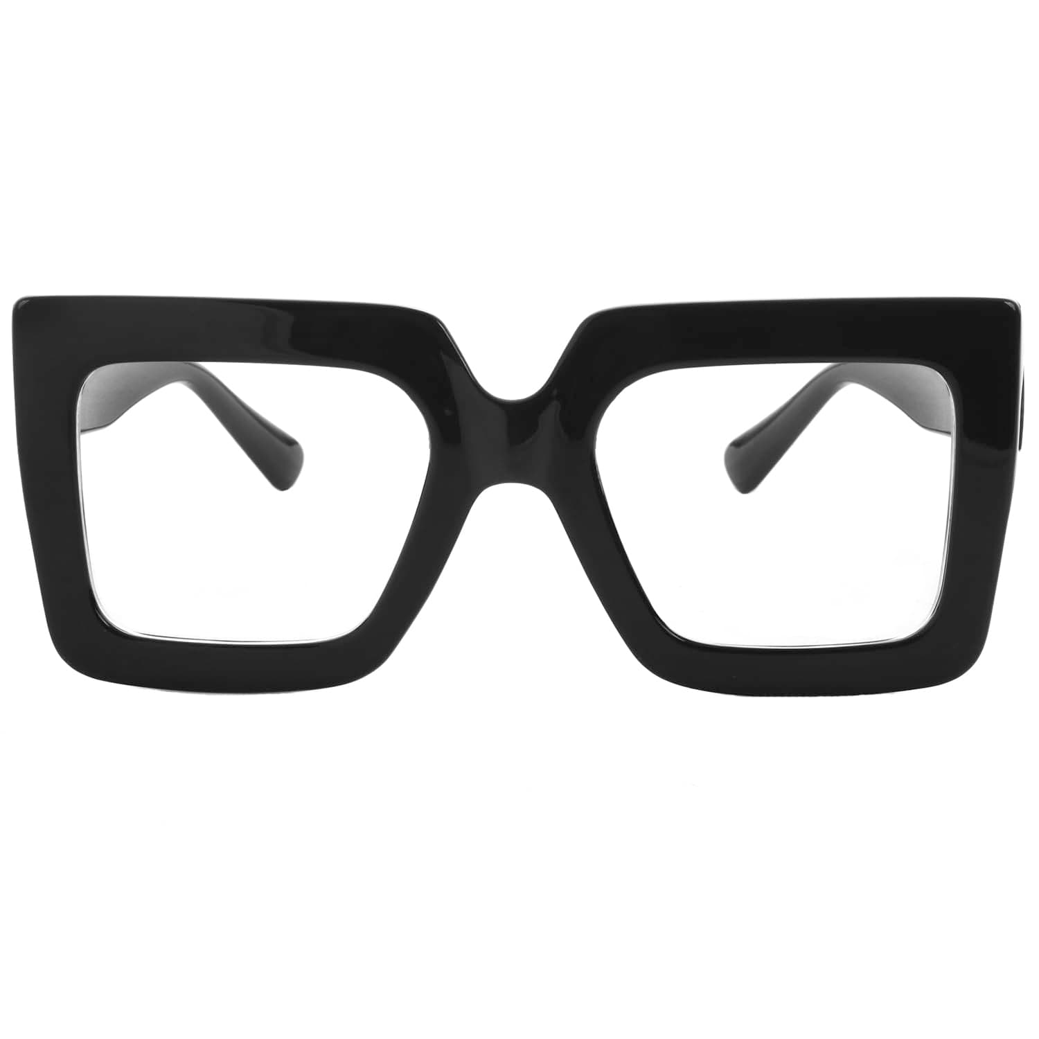 Oversized Square Blue Light Glasses for Women Men Thick Frame Big Computer Eyewear Non-Prescription Eyeglasses