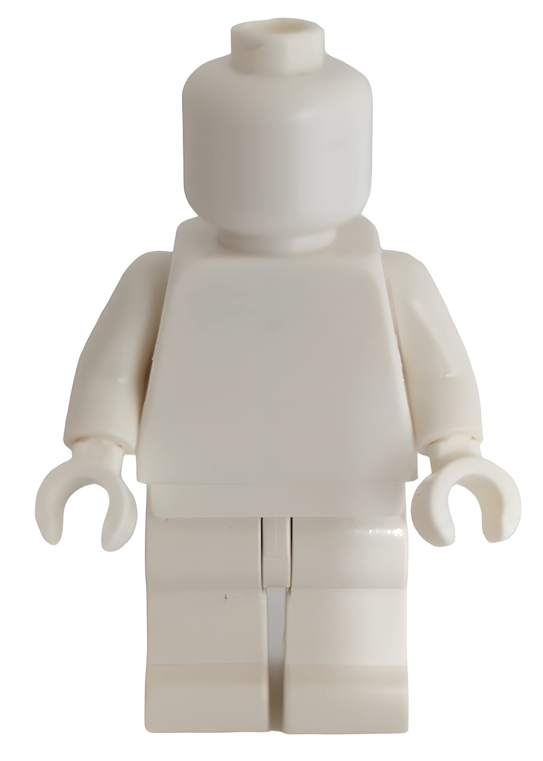 LEGO Minifigure Plain All White Monochrome Head Body Torso Arms Hands Legs