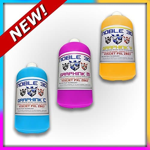 Noble VJett PXL 3D Printing Binder 3 Color Kit (Magenta, Cyan, Yellow) 3 Liters - 3D Systems Zcorp Compatible