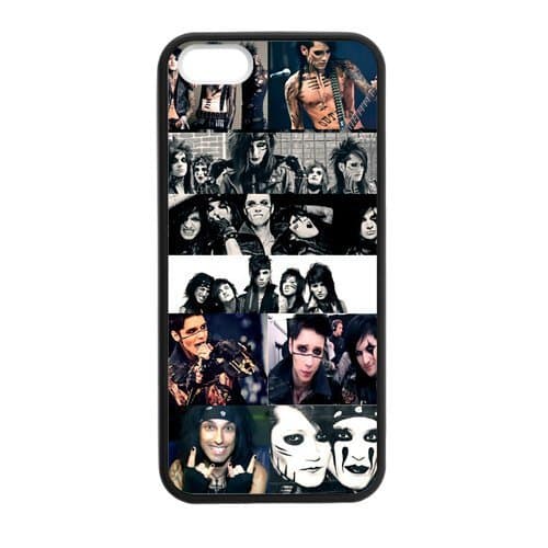 WXSTAR Fashion Black Veil Brides Custom Case for iPhone 5,5S TPU (Laser Technology)