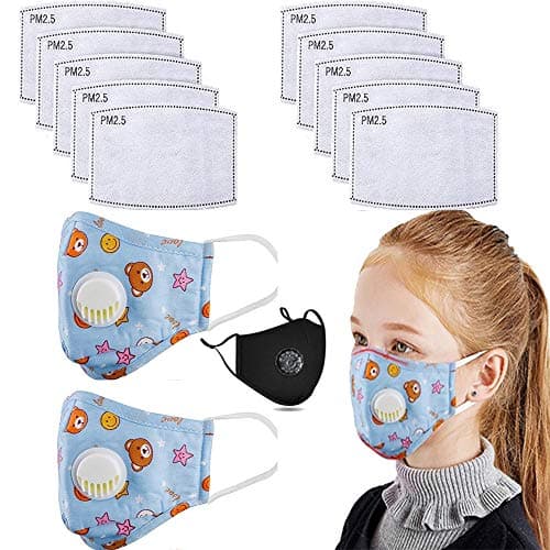 Fast Delivery（7-15 Day） 10Pcs 5 Layer Activated Carbon Filter Anti Haze Air with 2Pcs Blue Children Reusable Dustproof Cotton Cover And 1 pcs black Adults cotton cover