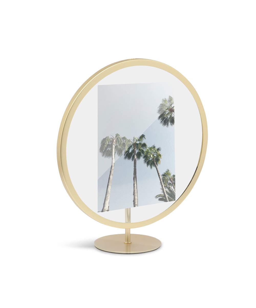 Umbra Infinity Picture Frame, Unique Circular Photo Frame for Desk or Wall, Brass, 1012272-221, Umbra Infinity Picture Frame, Unique Circular Photo Display for Desk or Wall, Floats 5x7 photo, Brass