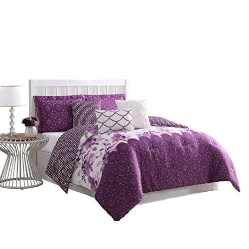 Carmela Home Surrey Reversible Comforter Set, King, Purple