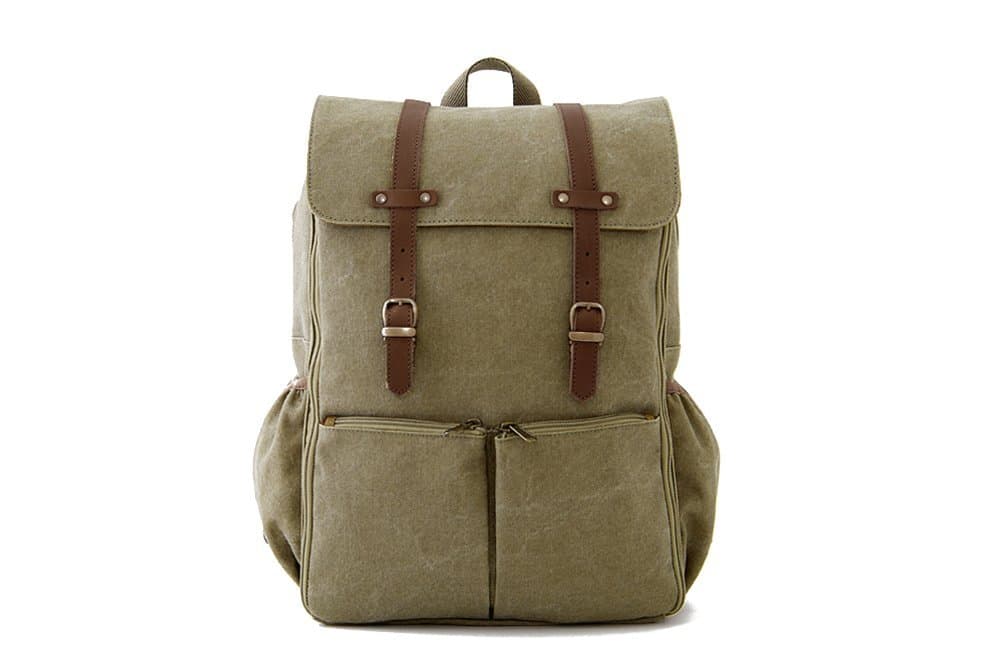 Oliday Waterproof Carryall Diaper Bag/Backpack/Dads Diaper Bag/Smart Organizer/Extra Comfort Shoulder Straps/Stroller Friendly/Genuine Leather Straps (Green)