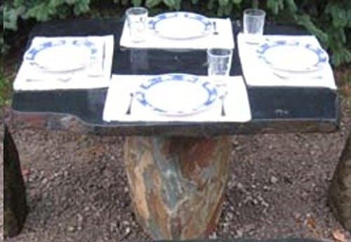Stone Age Creations TA-BO-1 Flintstone Natural Granite Boulders Stone Table