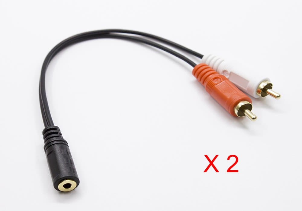 Elanx 2RCA Male to 3.5mm Stereo Female Jack Audio Subwoofer Cable, Y Adapter for TV, CD/DVD player, Smartphones, MP3, Tablets, Computer, Bluetooth speakers, Home Theater aux device, (2 Pack)