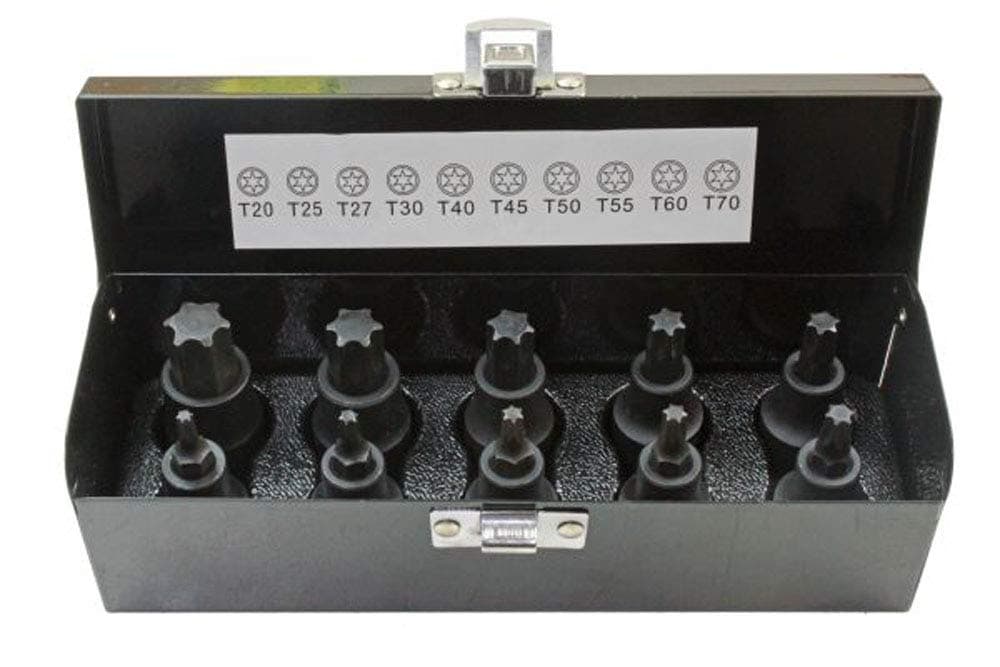 Bergen US PRO INDUSTRIAL 10pc 1/2" Dr Impact Torx Bit Socket Set T20 - T70 2087