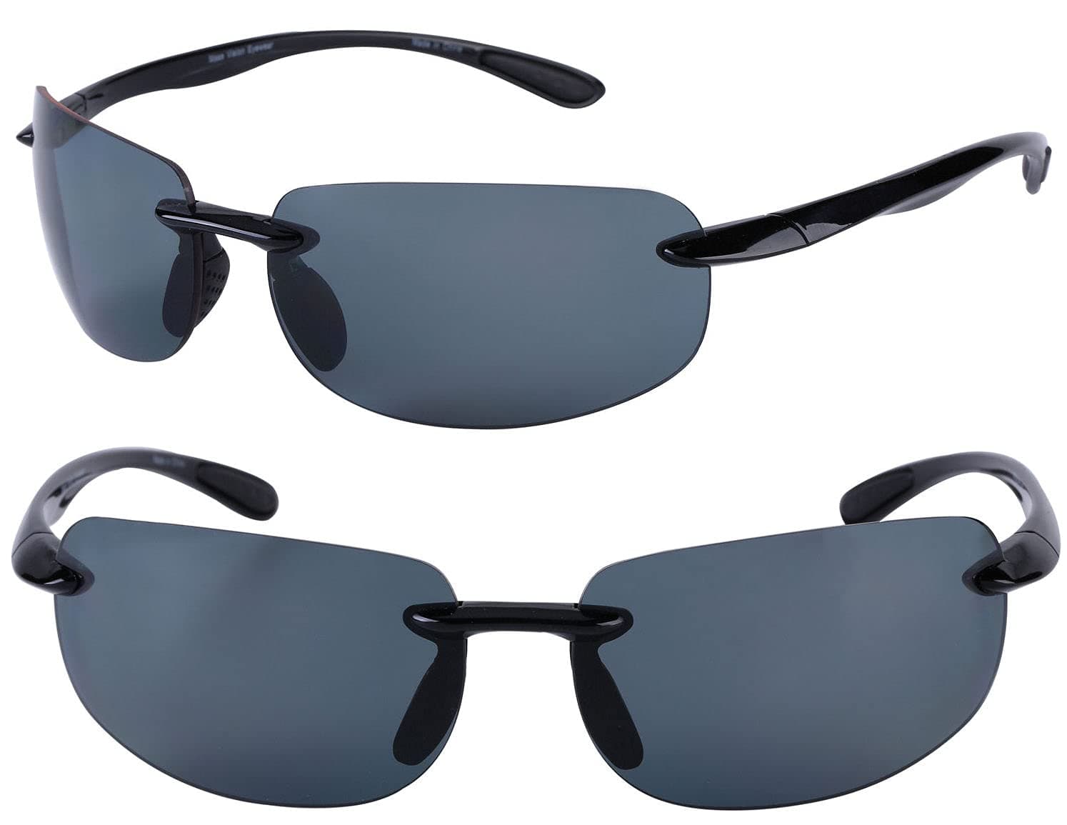 The Influencer 2 Pair of Lightweight Sport Wrap Polarized Sunglasses for Men and Women - 2 Hard Cases Included