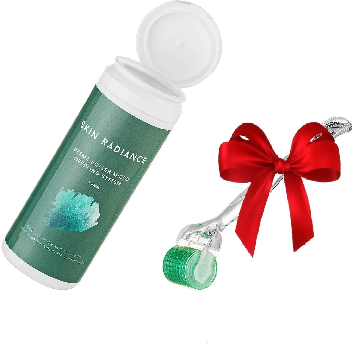 Premium UK Derma Roller with Real Needles (All Sizes) by Skin Radiance - Microneedle Roller for Best Results with Wrinkles, Hair Growth, Scar Removal & Dark Spot Removal (1.0mm)