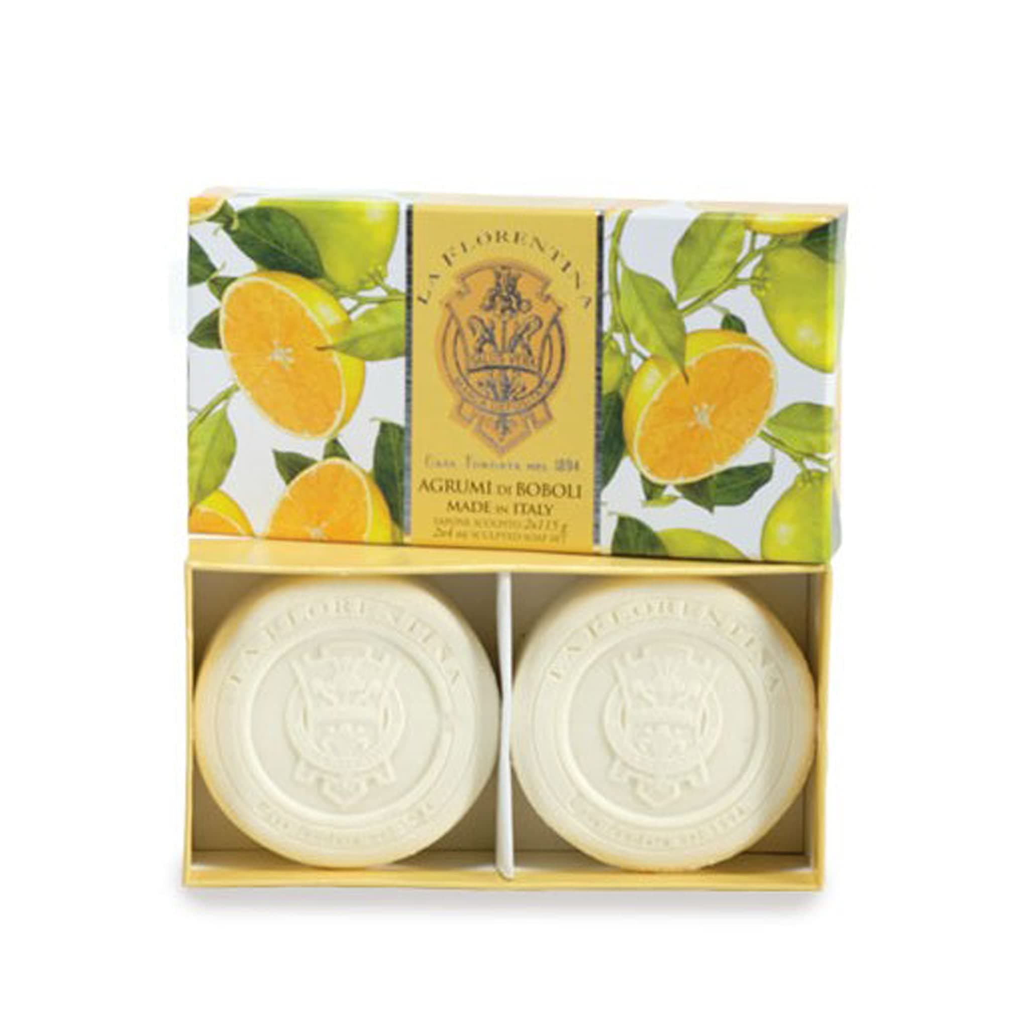 La Florentina Sculpted Italian Soap Set - 2 x 4 ounces (Boboli Citrus)