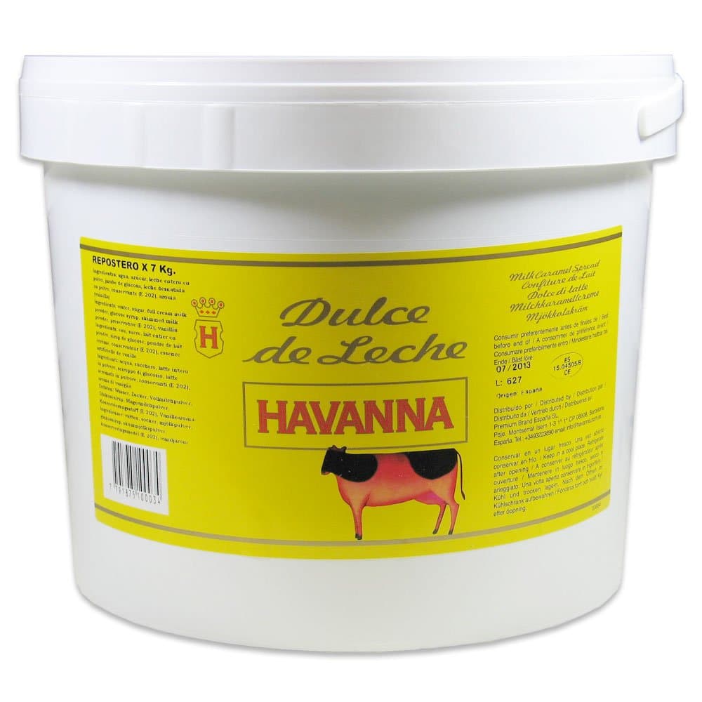 Milk caramel cream from Argentina, plastic bucket 7 kg - Dulce de Leche HAVANNA Repostero 7kg