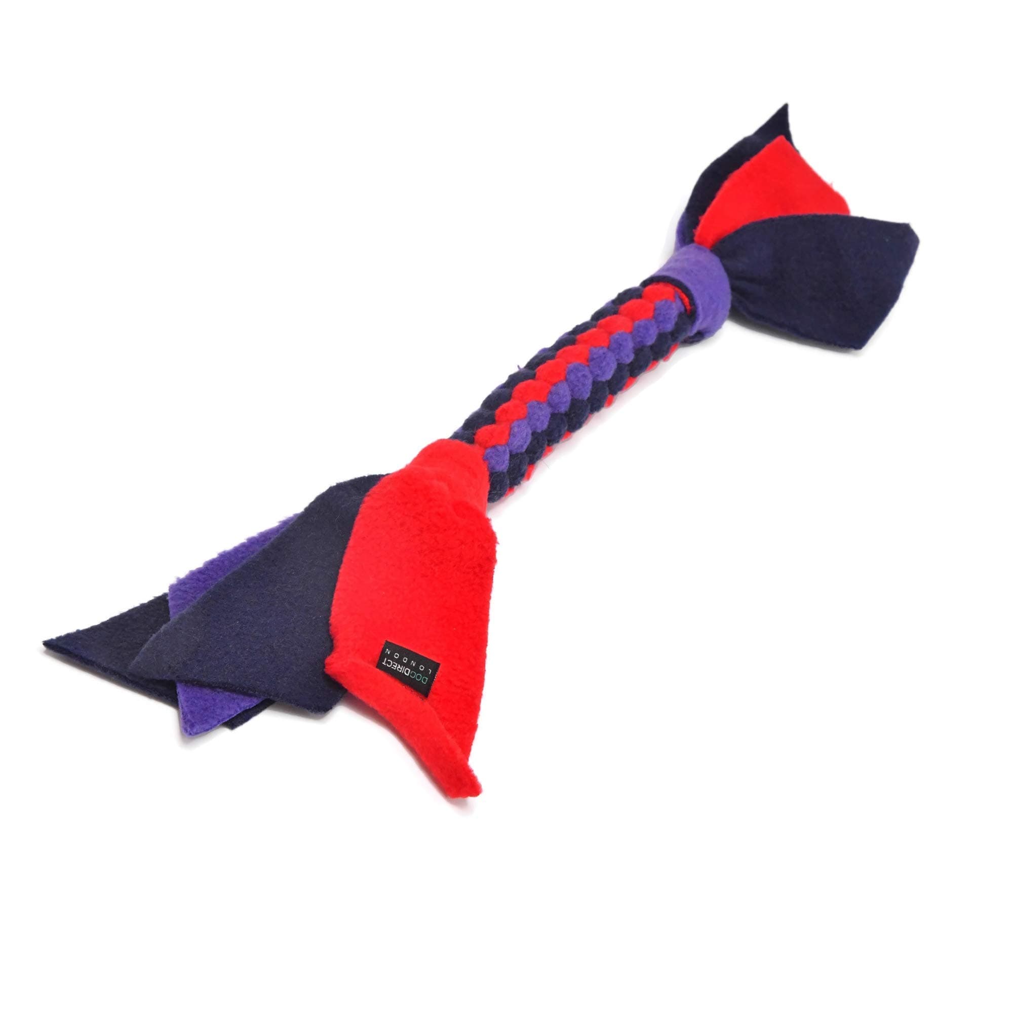 DogDirect London, DOG TUG TOY Tugger Tug Chase Rope SMALL: 45cm/17in, LARGE: 75cm/29in, Soft plaited Flexible FLEECE DOG TOYS Ideal FOR TRAINING, PUPPY PLAY, HAND MADE (Large, Navy) KAL3