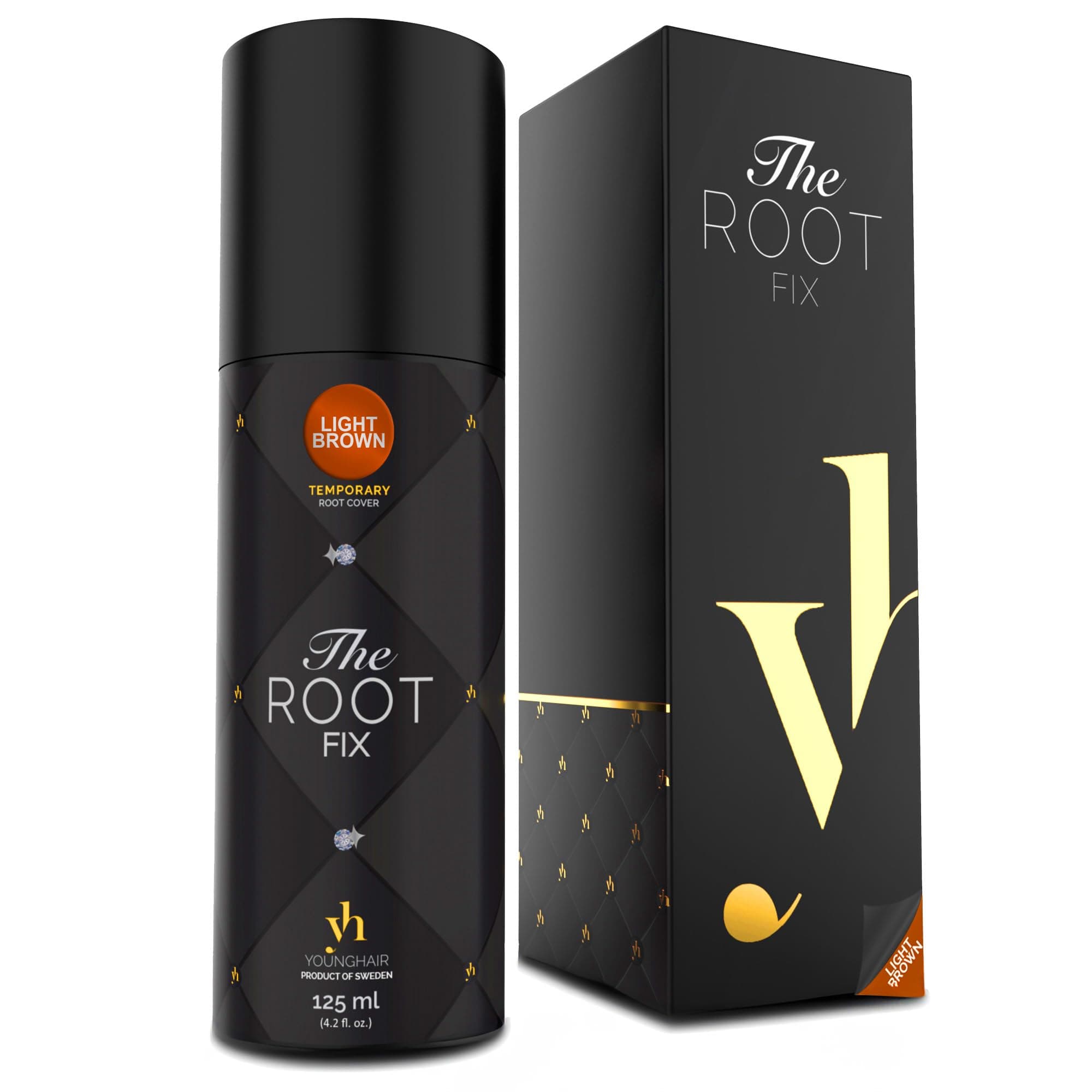 Younghair The Root Fix - Instant Light Brown Root Touch Up - Luxurious Hair Root Spray, Special Quick-Cover Light Brown Formula 125 ml