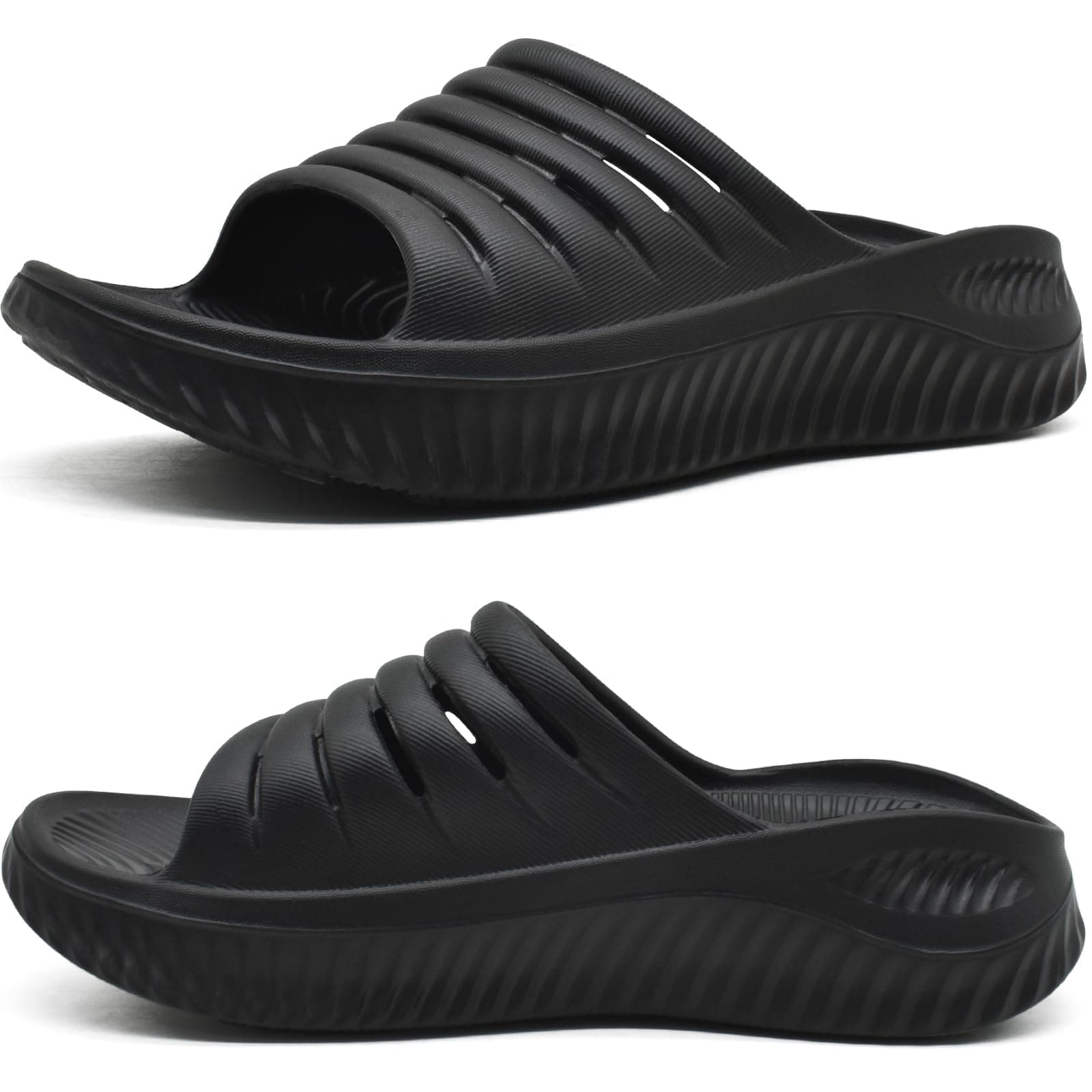 Womens Recovery Sandals With Comfortable Plantar Fasciitis Support,Ladies Orthotic Open Toe Sport Slides Thick Cushion Reduces Stress on Feet,Joints & Back Post-Exercise