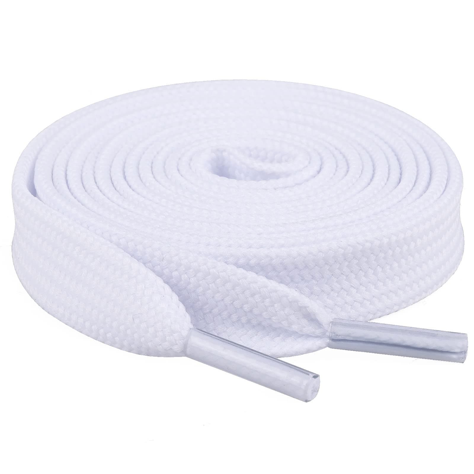[2 Pairs] Flat Shoelaces for Sneakers, 2/5" Wide Shoe Laces Off White 27 inch(69cm)
